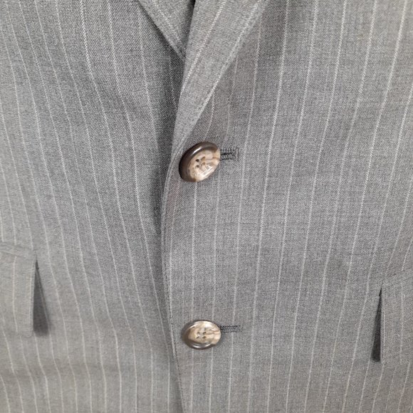 Traditionalist Men's Suit Jacket Blazer 2 Button Pockets Striped Brown Stone - Picture 6 of 9